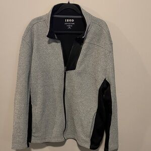 IZOD Men's Zip-Up Sweater in Gray and Black